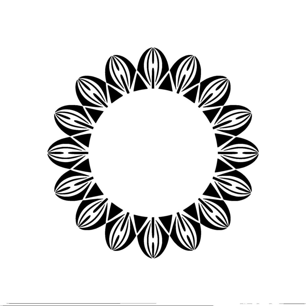 Minimalist Black and White Floral Border - Frame vector
