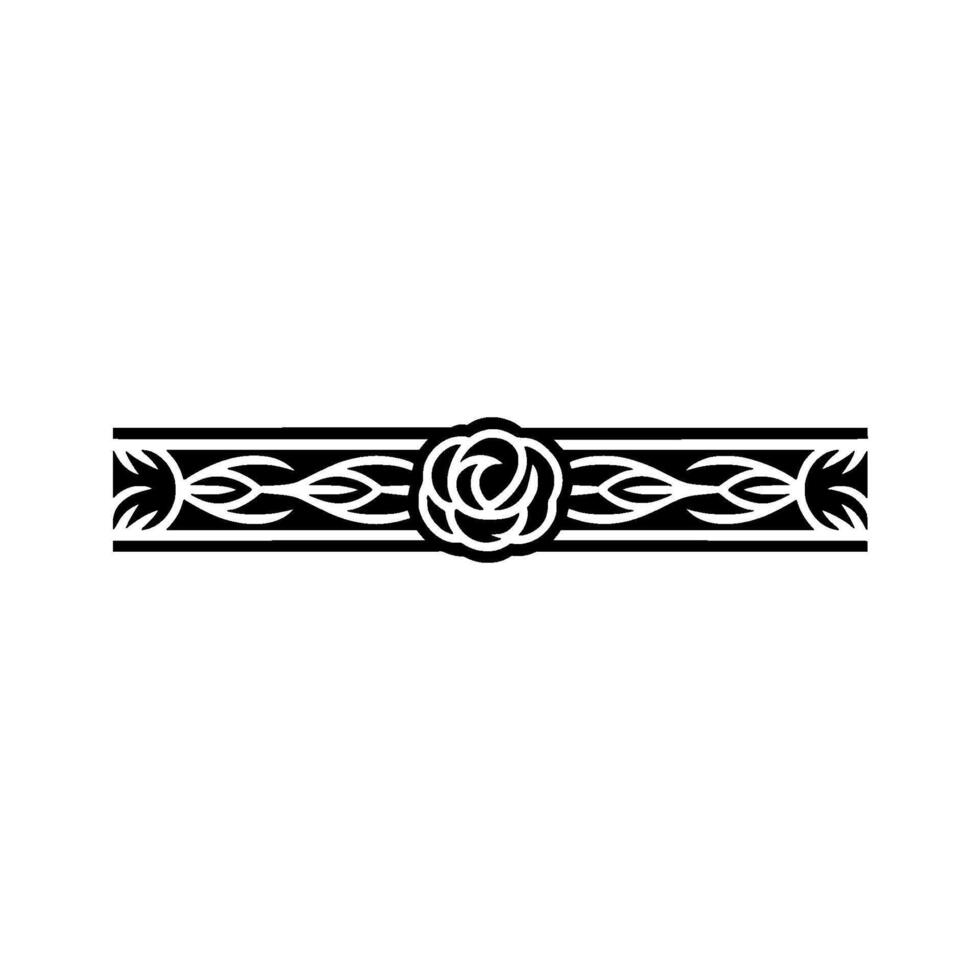 Elegant Floral Border in Black and White 5 - Rose vector