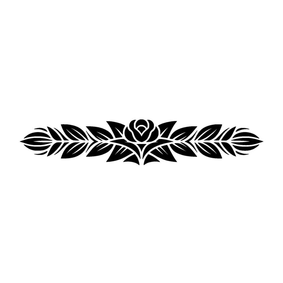 Elegant Black Floral Border, Minimalist, Illustration vector