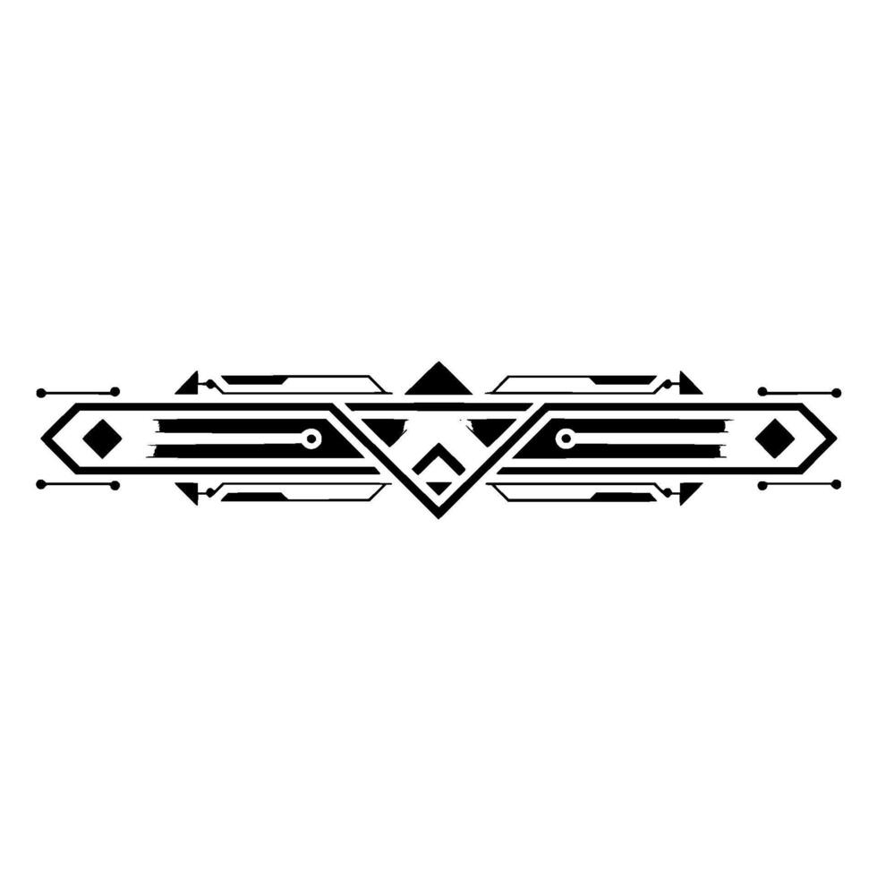 Geometric Tech Element, Black White, Abstract Minimal vector