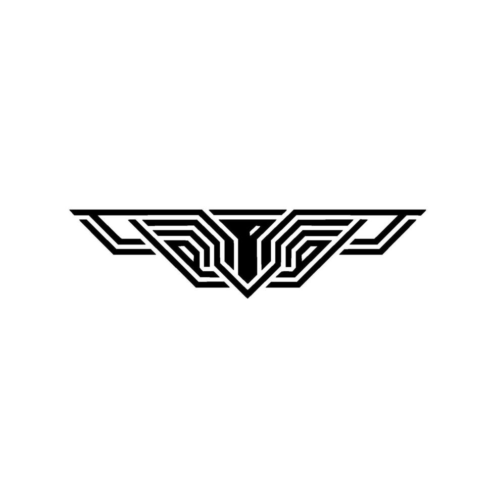 Minimalist Geometric Wing on White Background vector