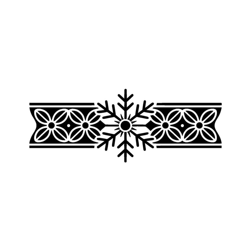 Geometric Snowflake and Floral Ornament Illustration vector