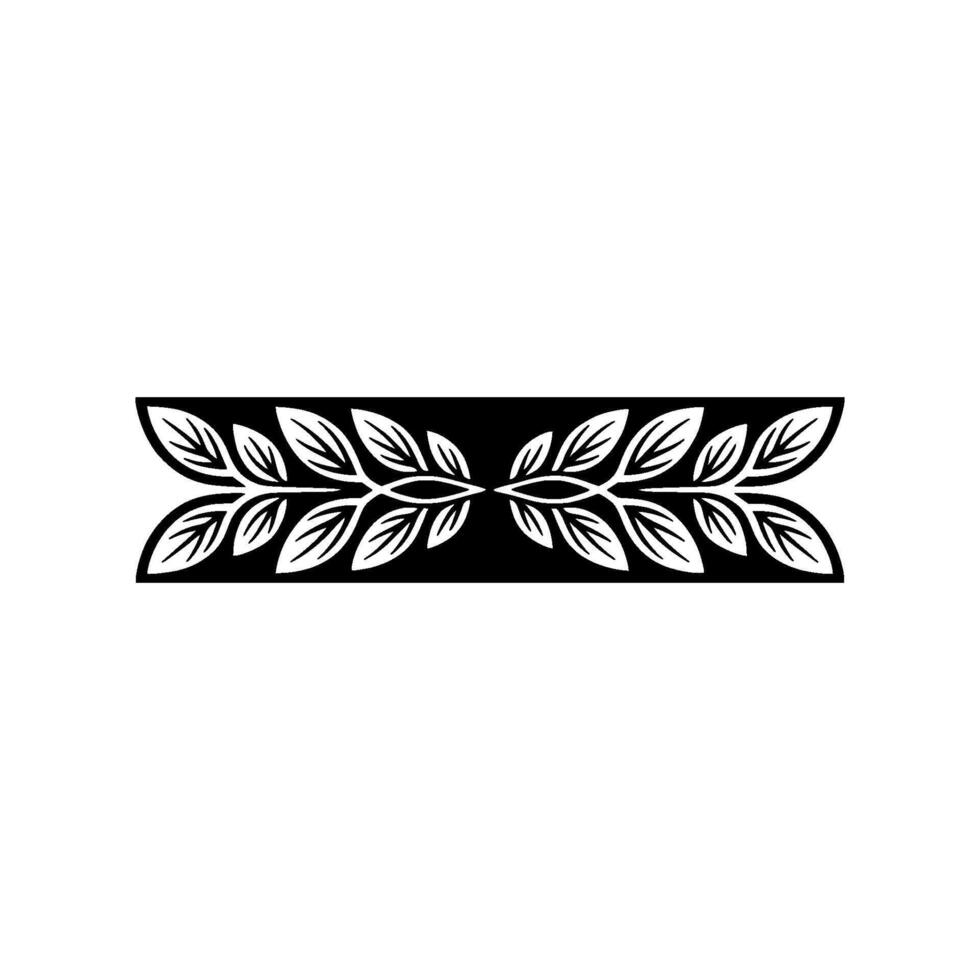 Elegant Botanical Border Black White Leaf - Leaves vector