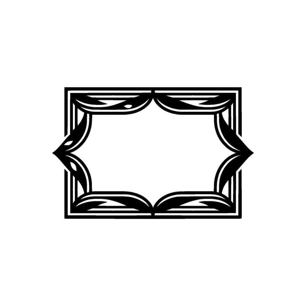 Elegant Black and White Decorative Frame, Minimalist Style vector