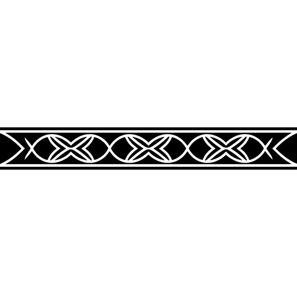 Geometric Border Repeating Pattern in Black and White on Gradient Background vector