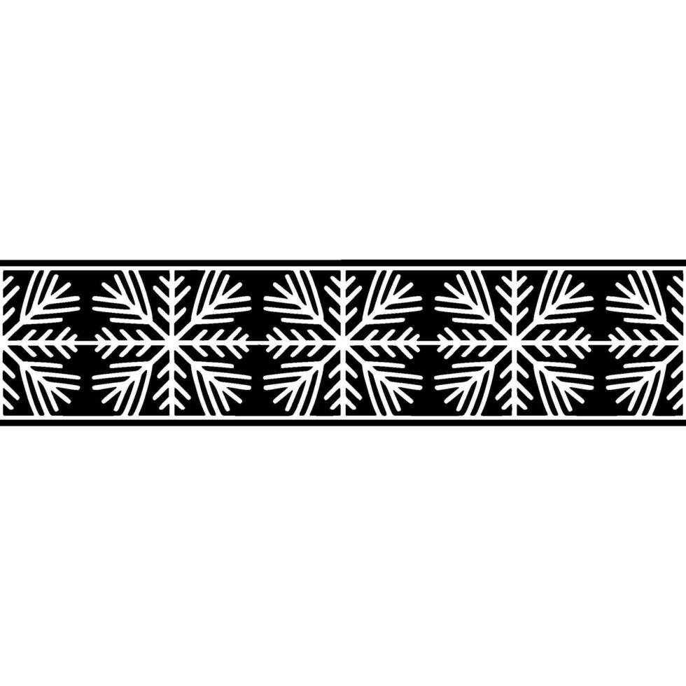 Snowflake Border, Black and White Winter Pattern vector