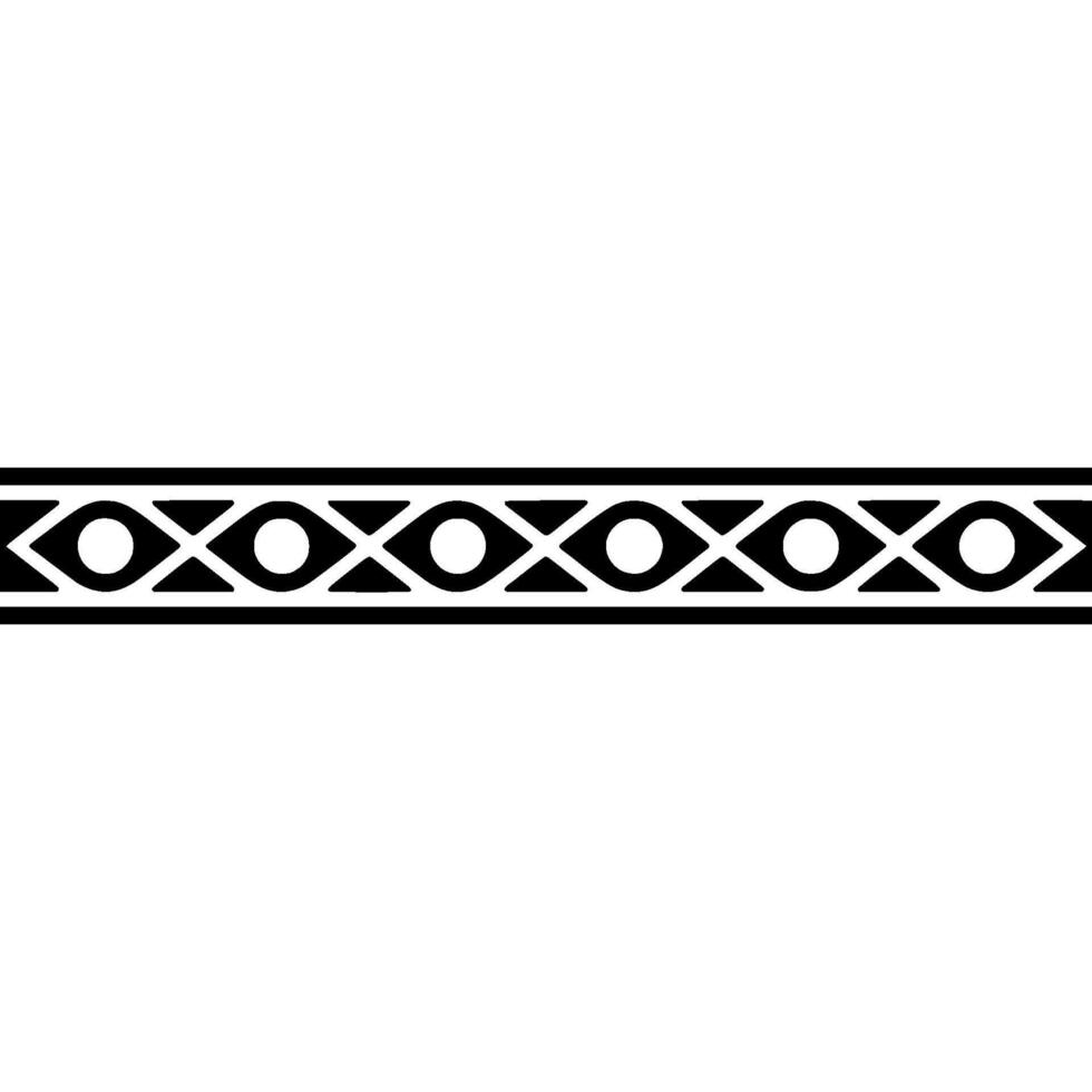 Geometric Eye Pattern Border, Illustration on White Background vector