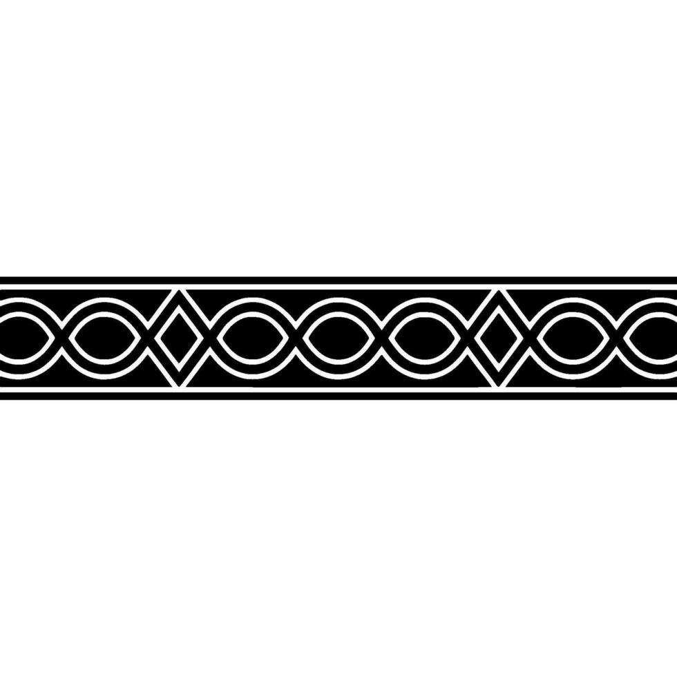Elegant Black White Geometric Border - Stripe vector