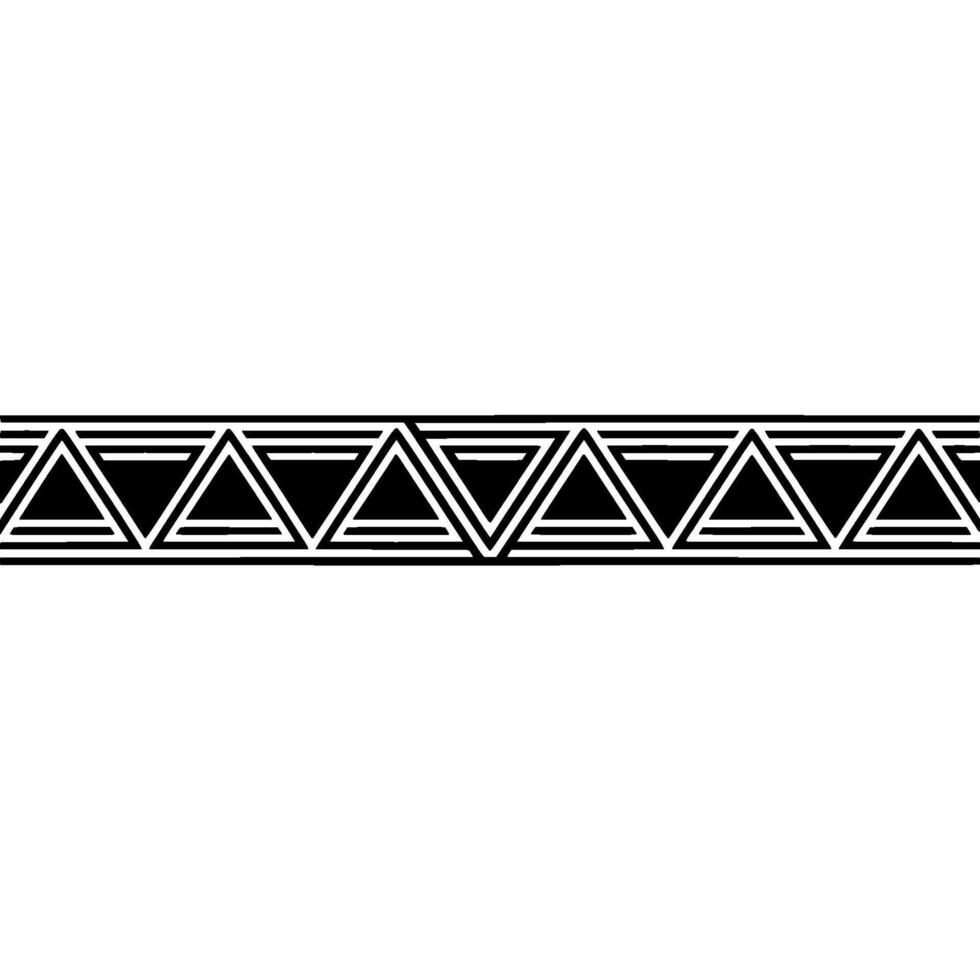 Geometric Tribal Border, Black and White, Minimalist Pattern vector