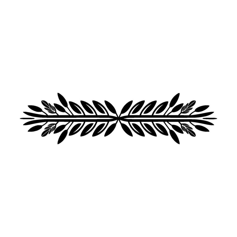 Elegant Black Leaf Ornament on White Background - Leaves vector