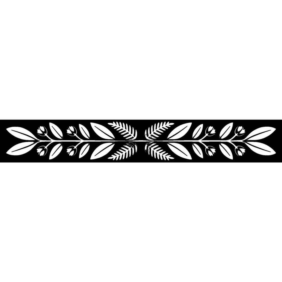 Elegant Silver Floral Border on Black, Botanical, Minimalist vector