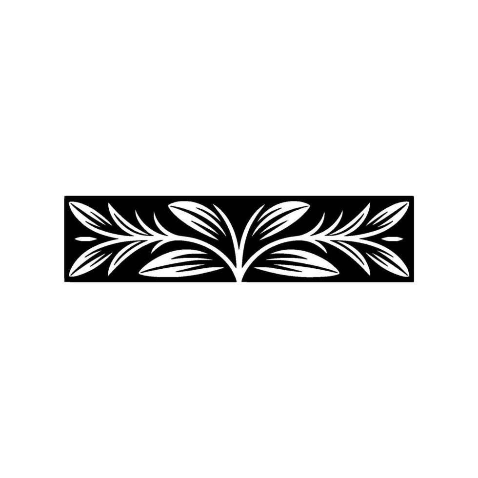 Elegant Black White Floral Border, Decorative Element - Pattern vector
