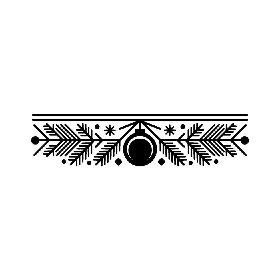 Minimalist Christmas Ornament Border Illustration - Festive vector