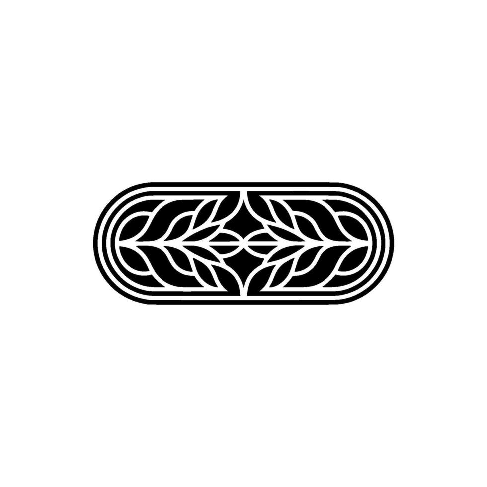 Minimalist Floral Emblem Elegant Black and White vector