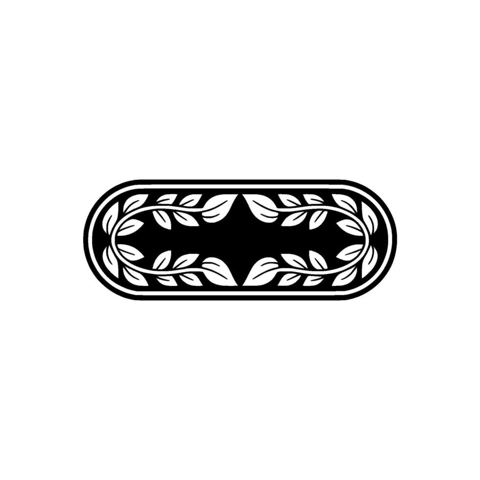 Elegant Black and White Floral Border, Decorative Frame Element vector