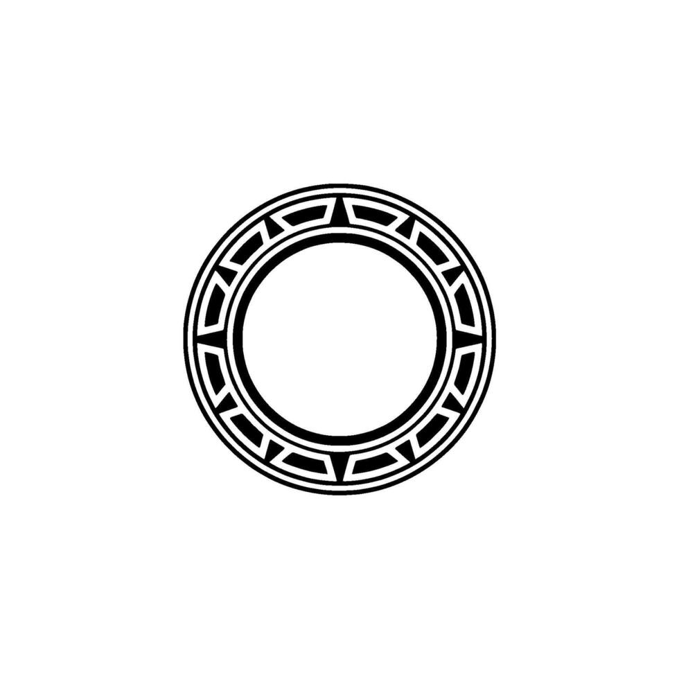 Geometric Black Circle Emblem on White Background vector