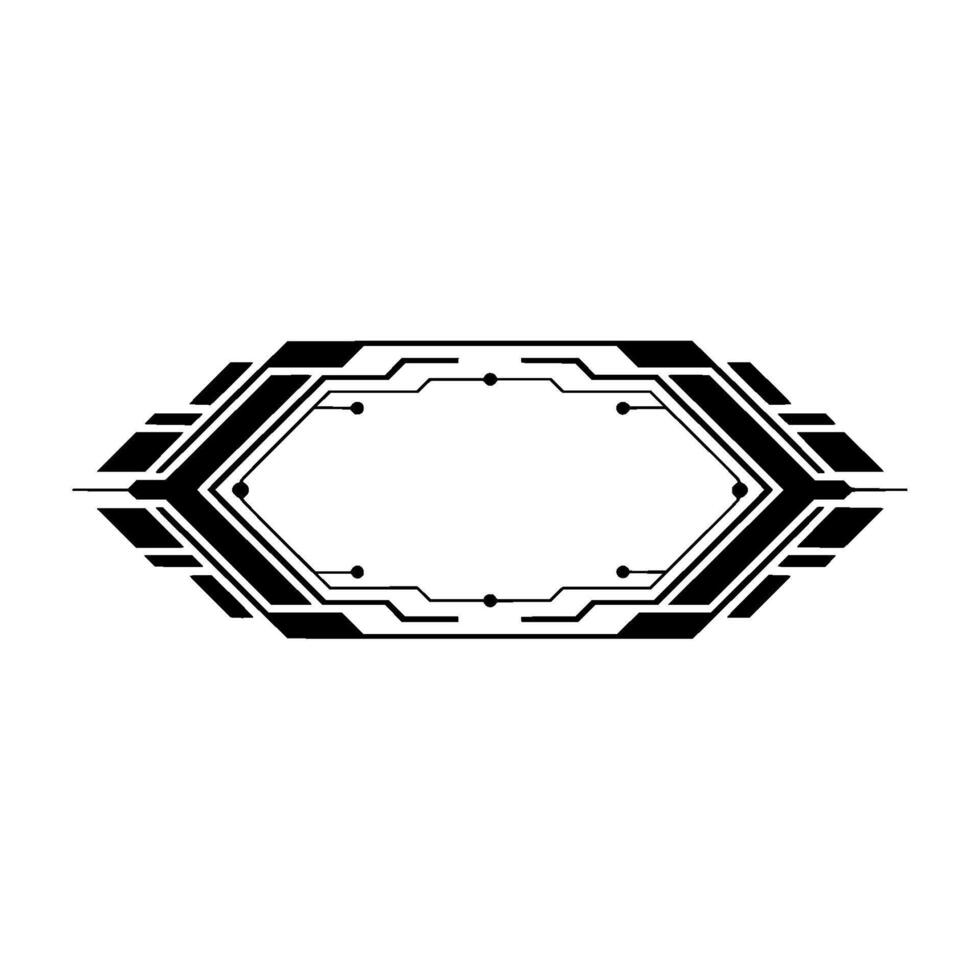 Abstract Tech Hexagon Frame Minimalist Futuristic vector
