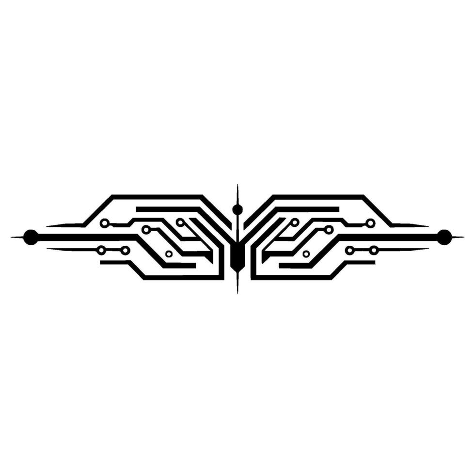Symmetric Circuit Board Element in Minimalist Style vector