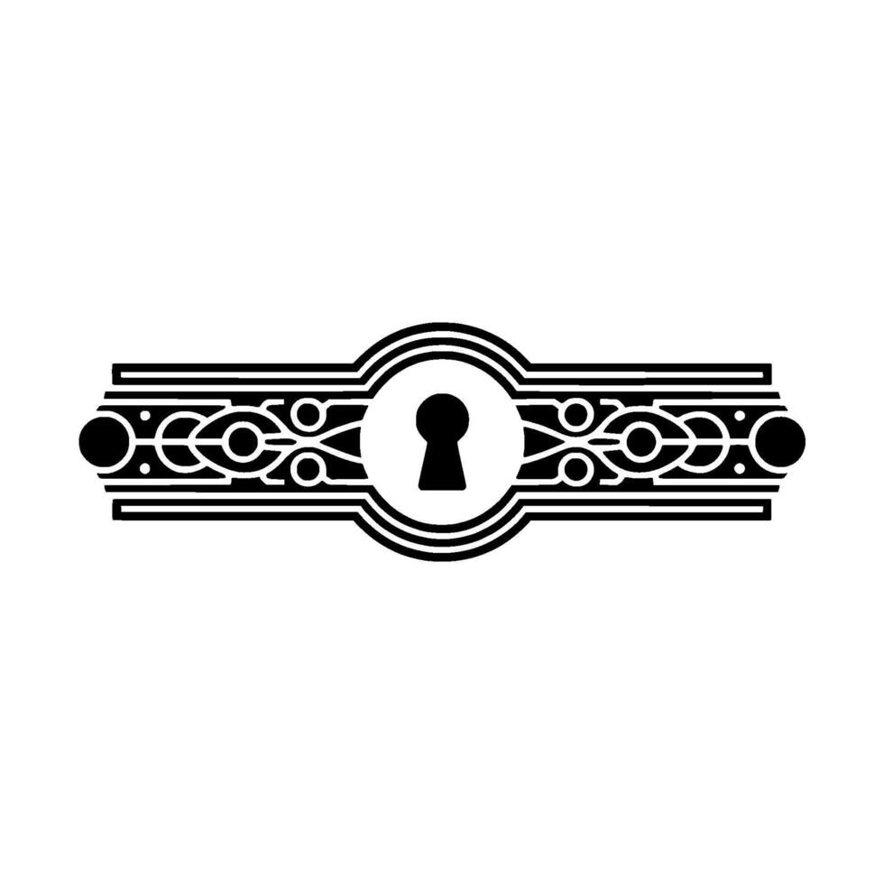 Art Deco Keyhole Ornament, Geometric vector