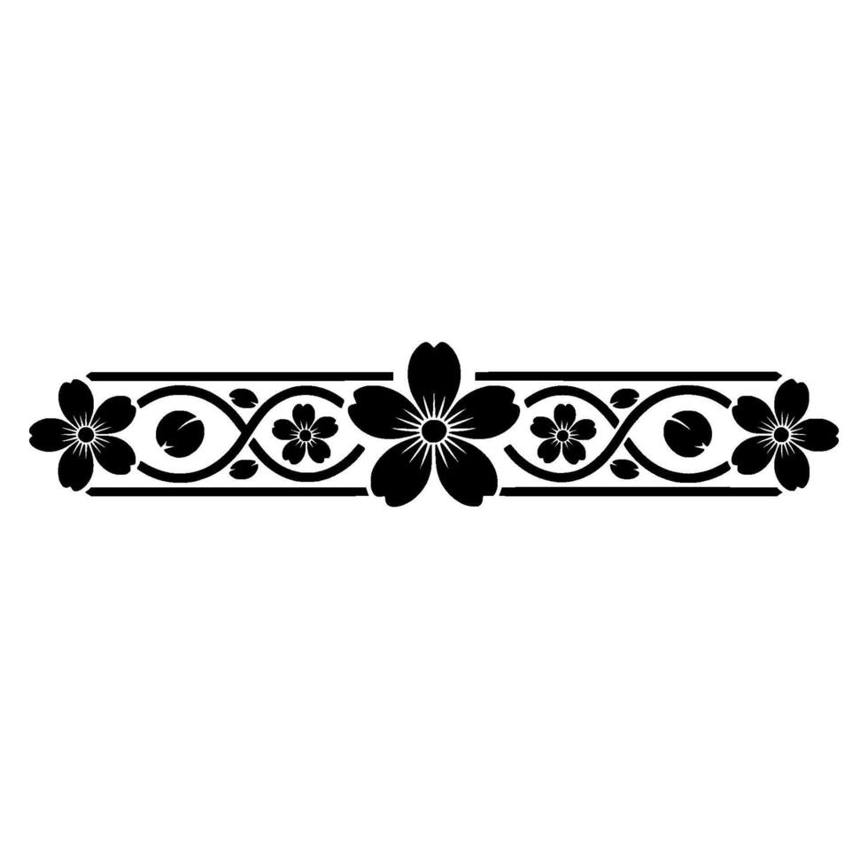 Black Floral Border Simple Elegance for Creative Projects vector