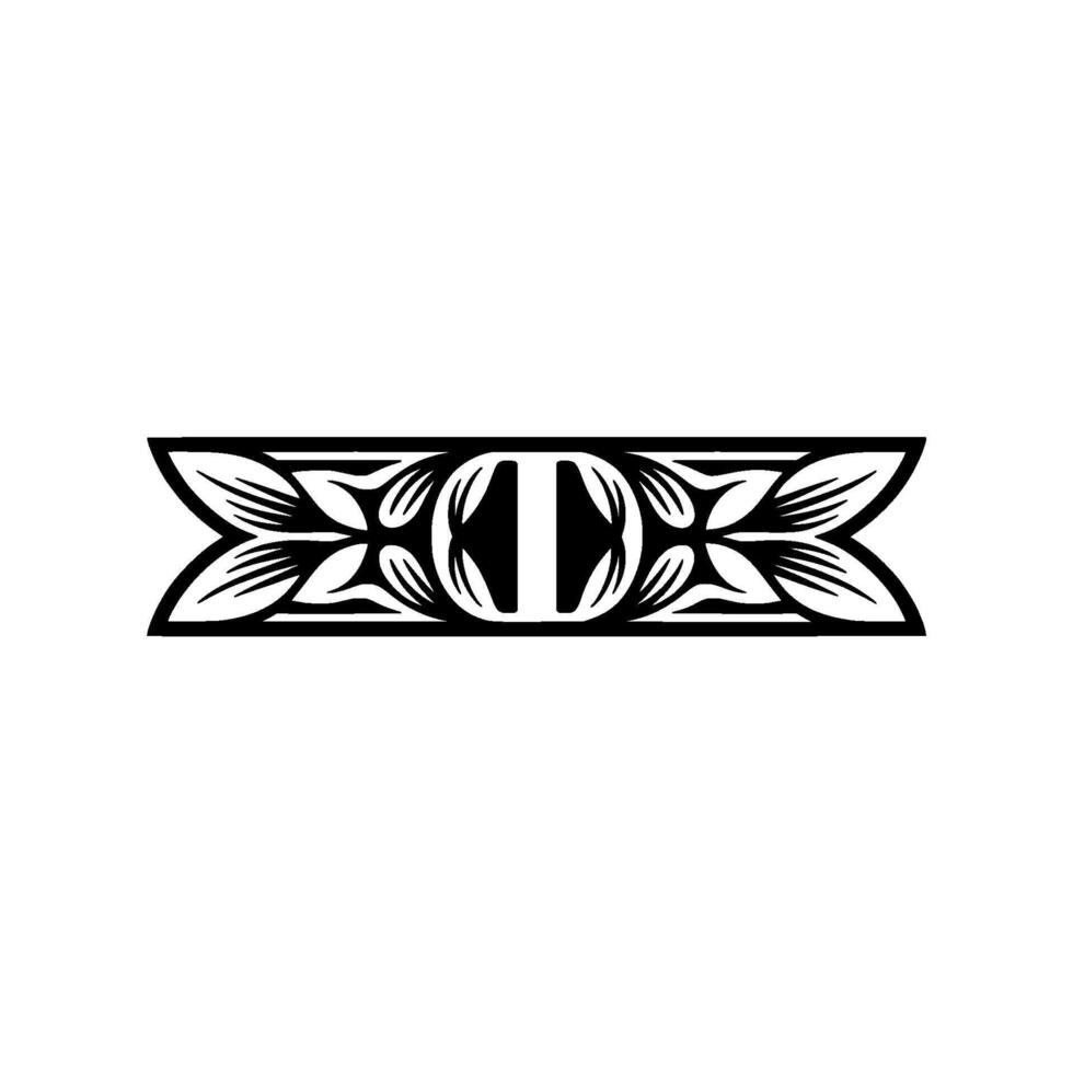 Elegant Black Floral Banner on White Background - Border vector