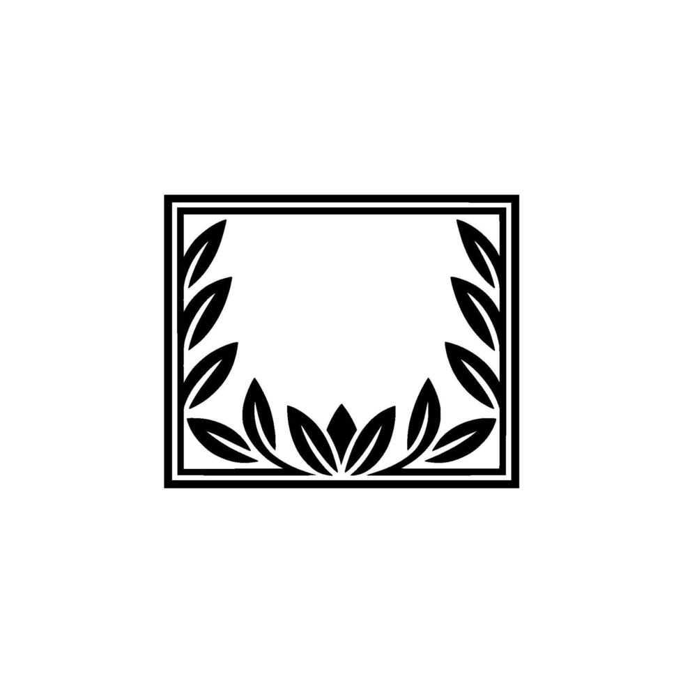 Minimalist Laurel Wreath Frame, Elegant for Logos Invitations vector