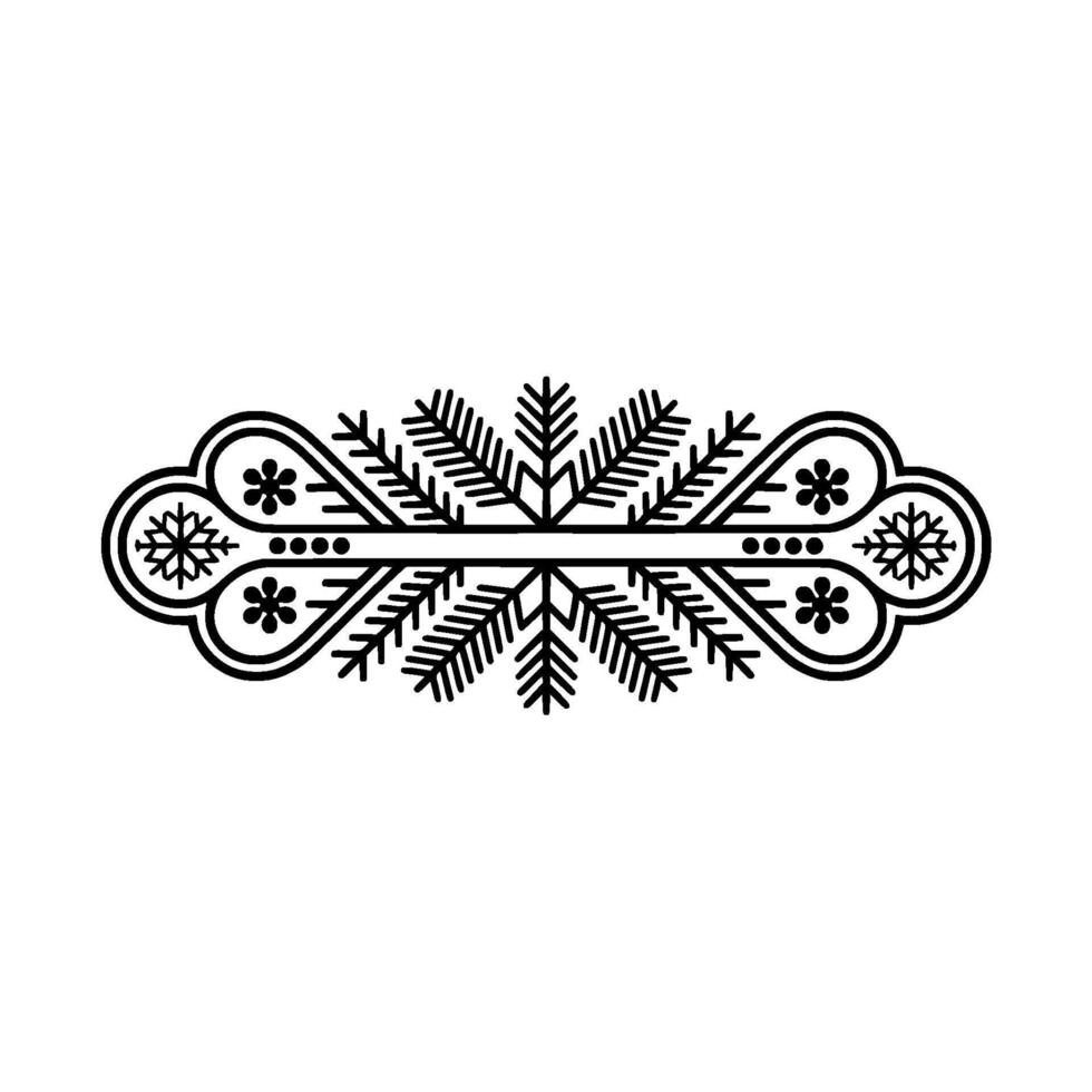 Minimalist Christmas Ornament with Spruce, Snowflake, and Floral Elements vector