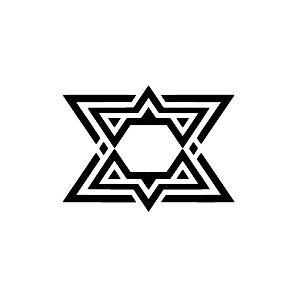 Minimalist Black and White Star of David on White Background vector