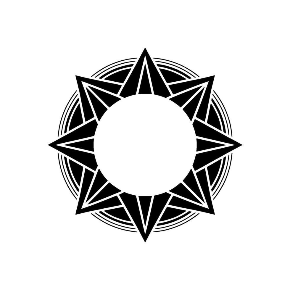 Black Starburst on White Background Geometric, Minimalist vector