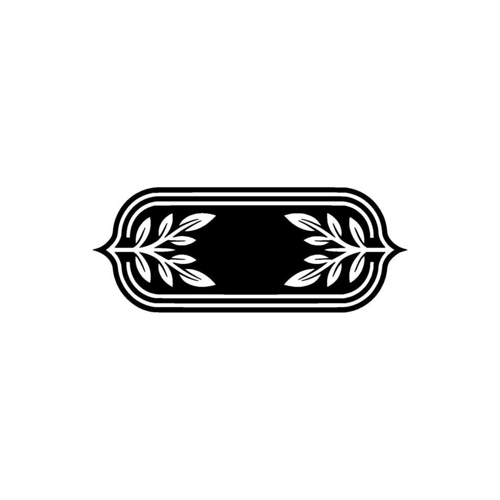 Elegant Black White Emblem Botanical Frame for Elements vector
