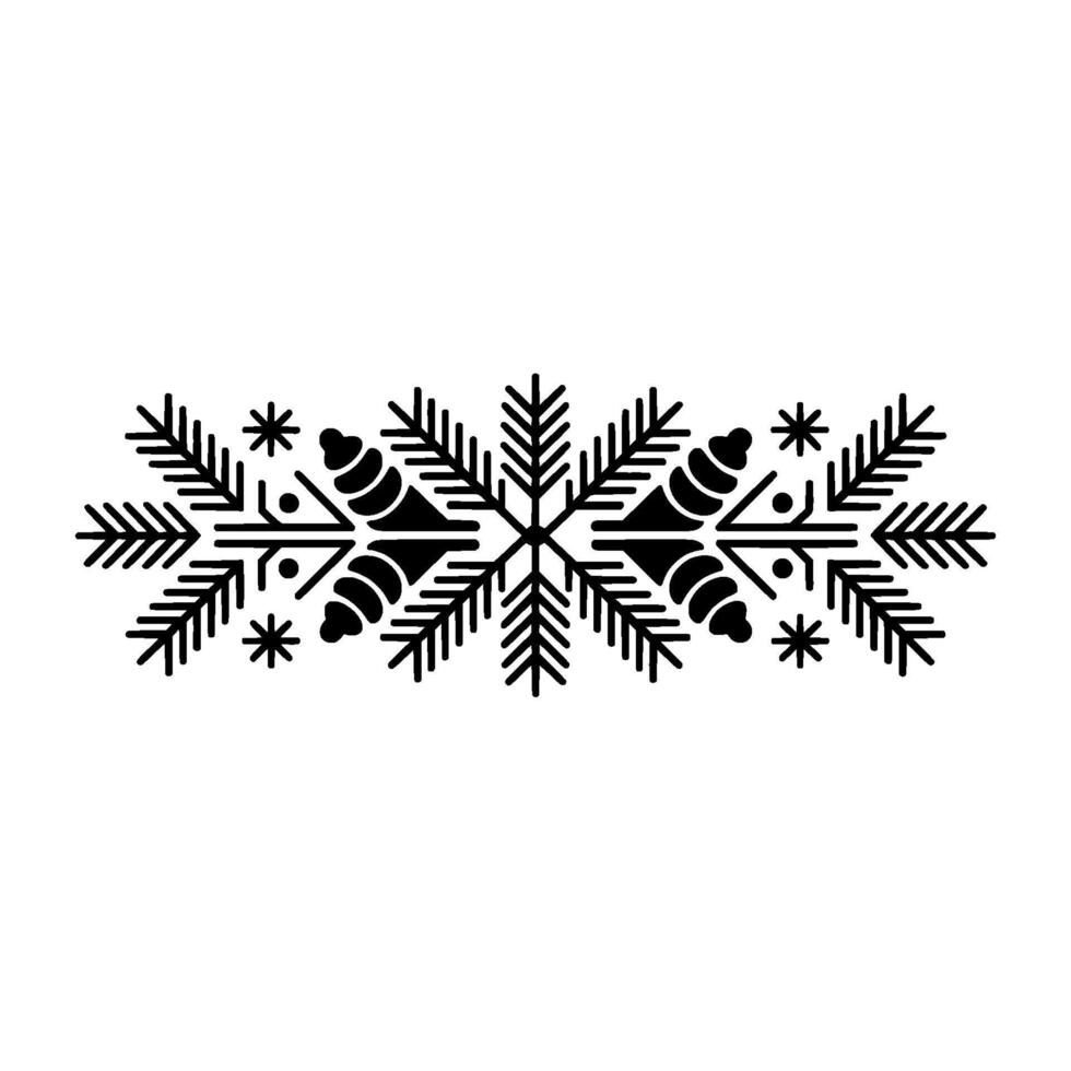 Elegant Black and White Winter Ornament vector