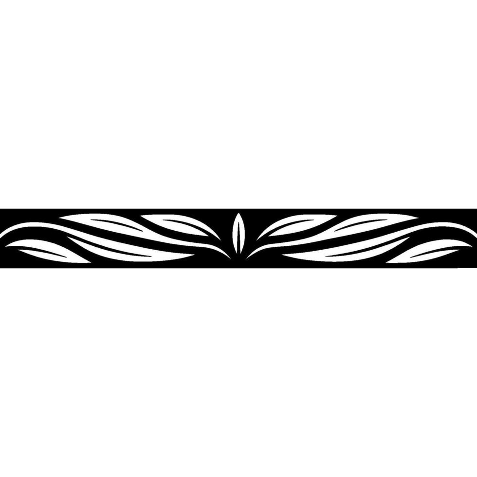 Elegant Black White Floral Border, Ornament - Leaves vector