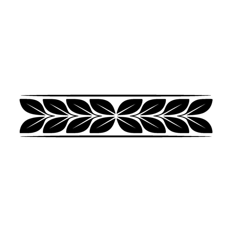 Elegant Black Leaf Border on White Decorative Element - Floral vector