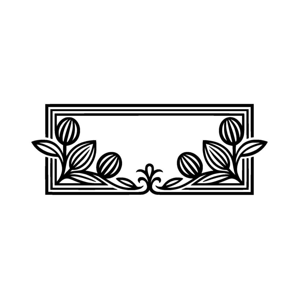 Elegant Floral Frame in Black and White 1 - Floral frame vector