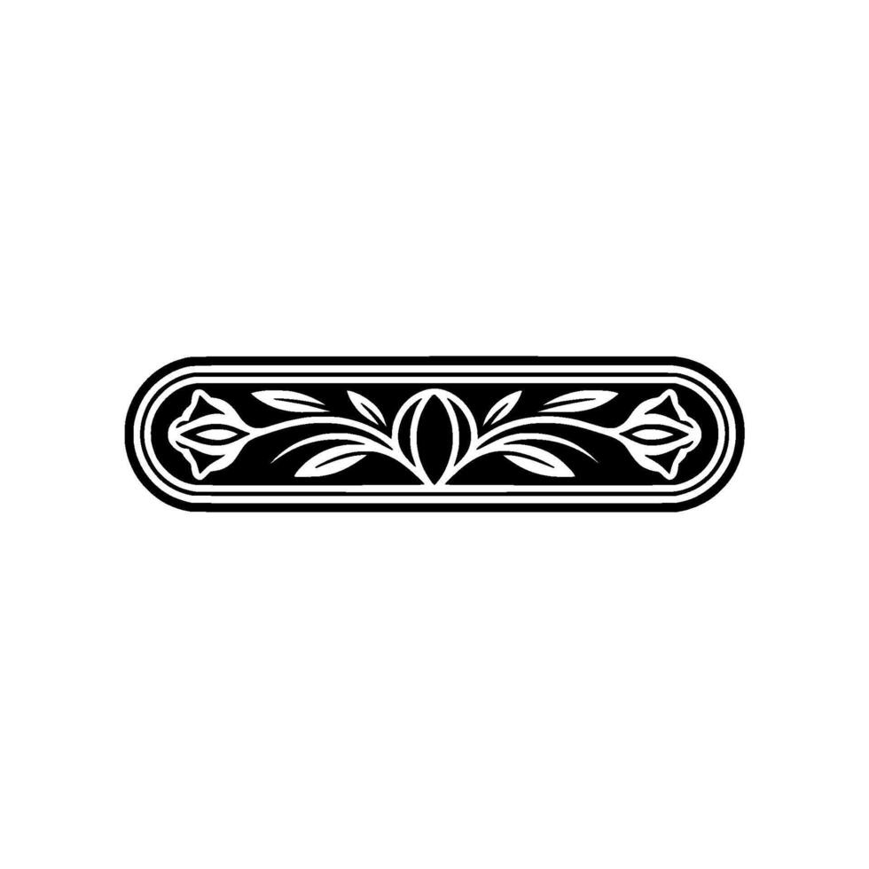 Elegant Floral Ornament, Black and White, Decorative Element - Leaves vector