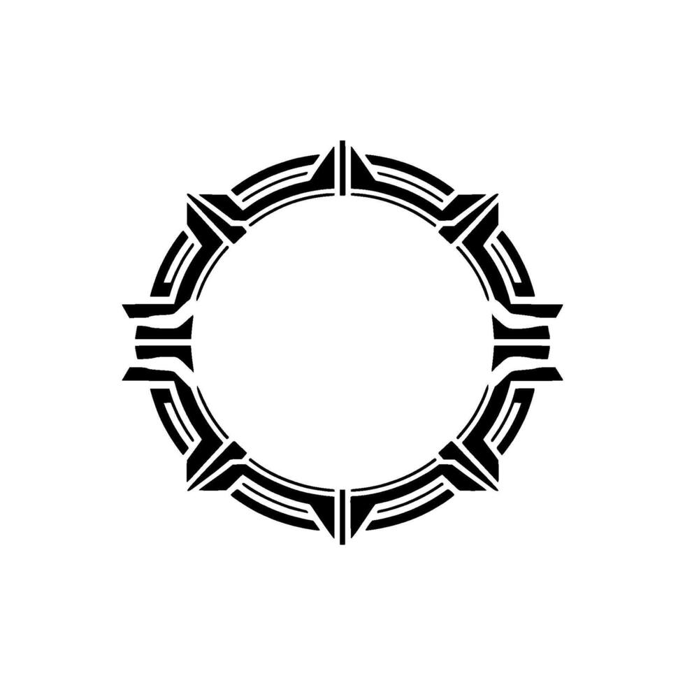 Geometric Black Circle Frame on White, Minimalist vector