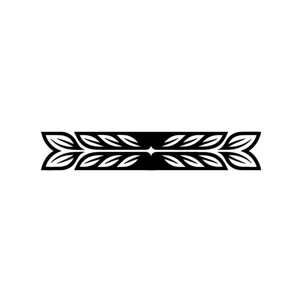 Minimalist Leaf Motif Border, Decorative Black and White vector
