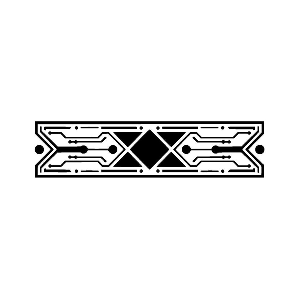 Modern Tech Border, Minimalist Circuitry Element vector