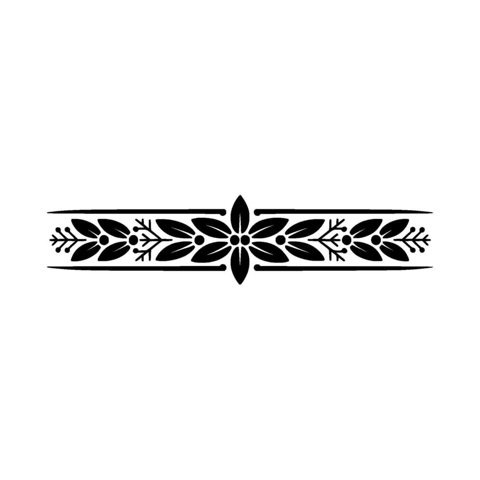 Elegant Floral Border with Berries, Black and Red, Isolated vector