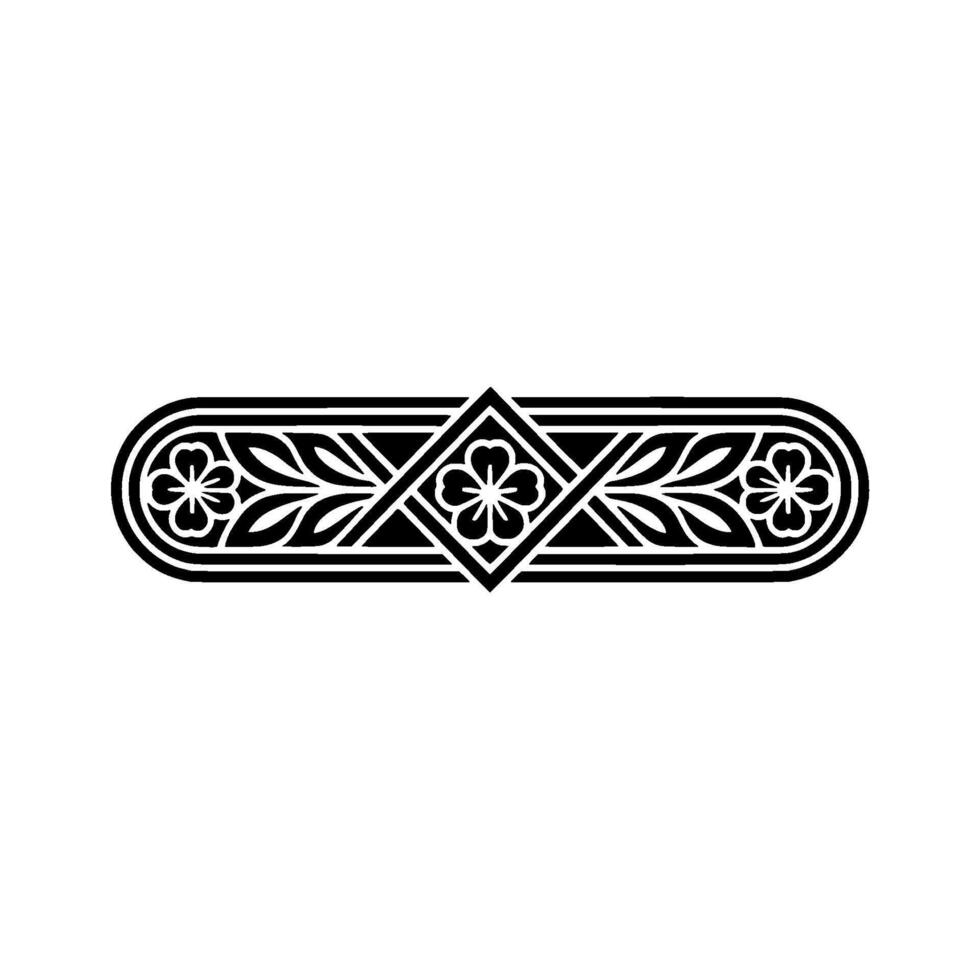 Elegant Black and White Floral Pattern Element on White Background vector