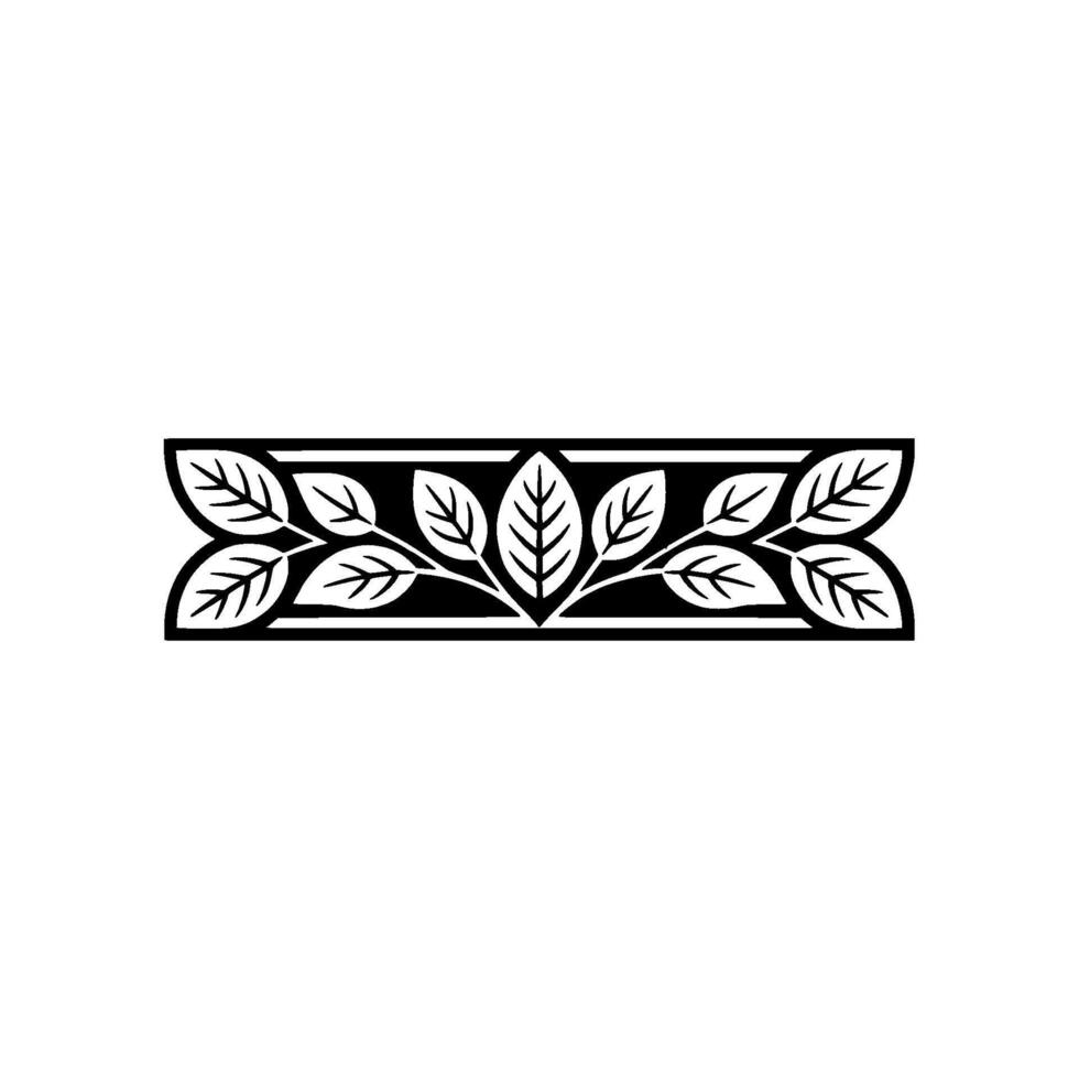 Elegant Black and White Leaf Border 1 - Leaves vector