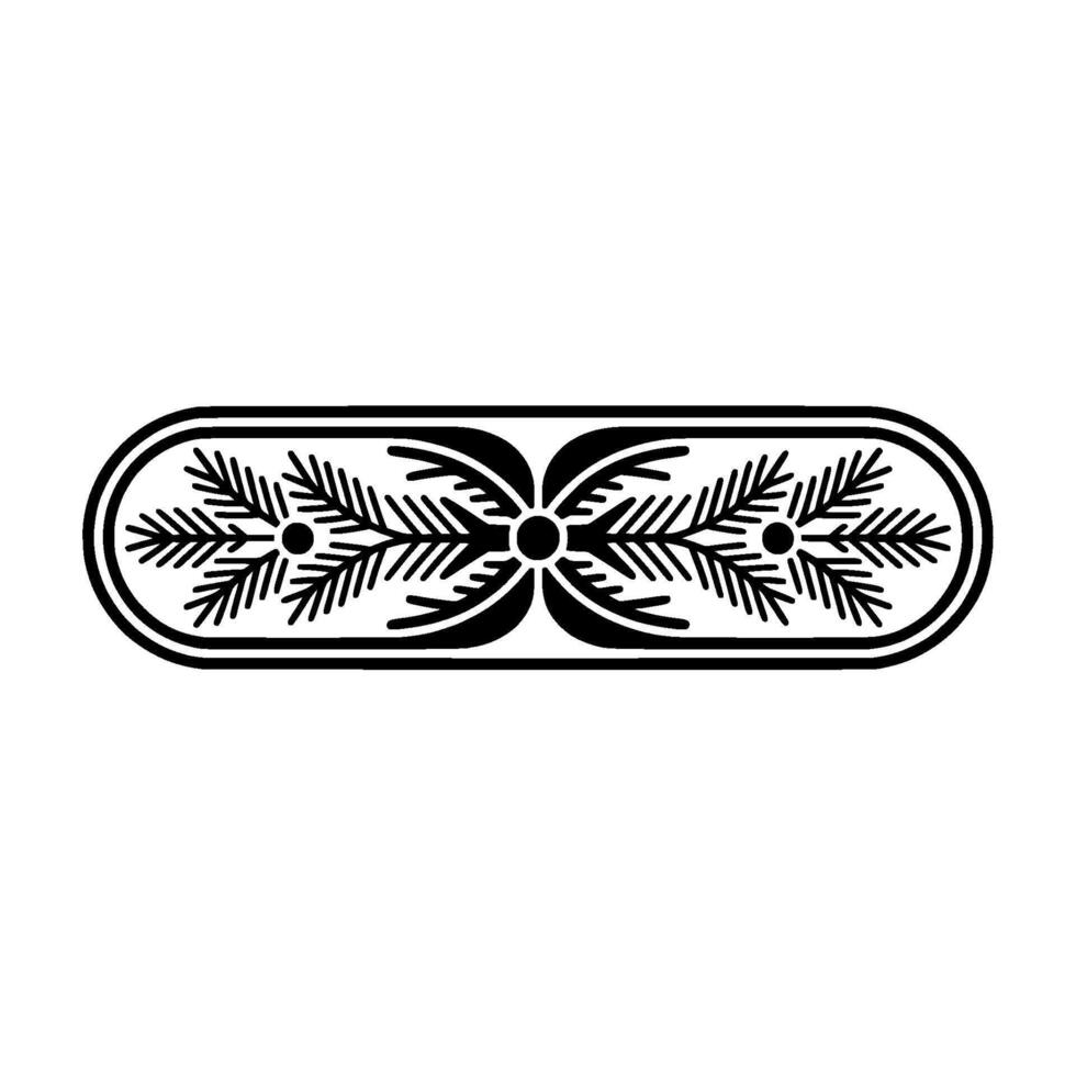Elegant Minimalist Floral Ornament, vector