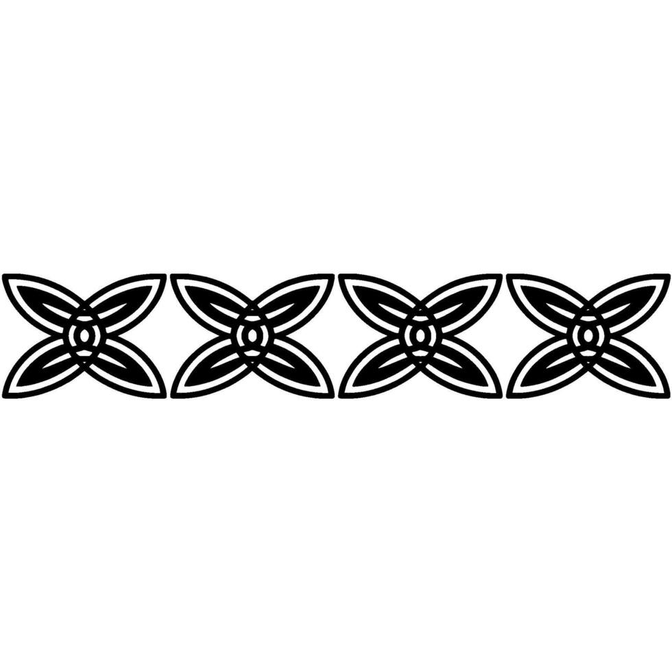 Minimalist Geometric Floral Border on White Background - Pattern vector
