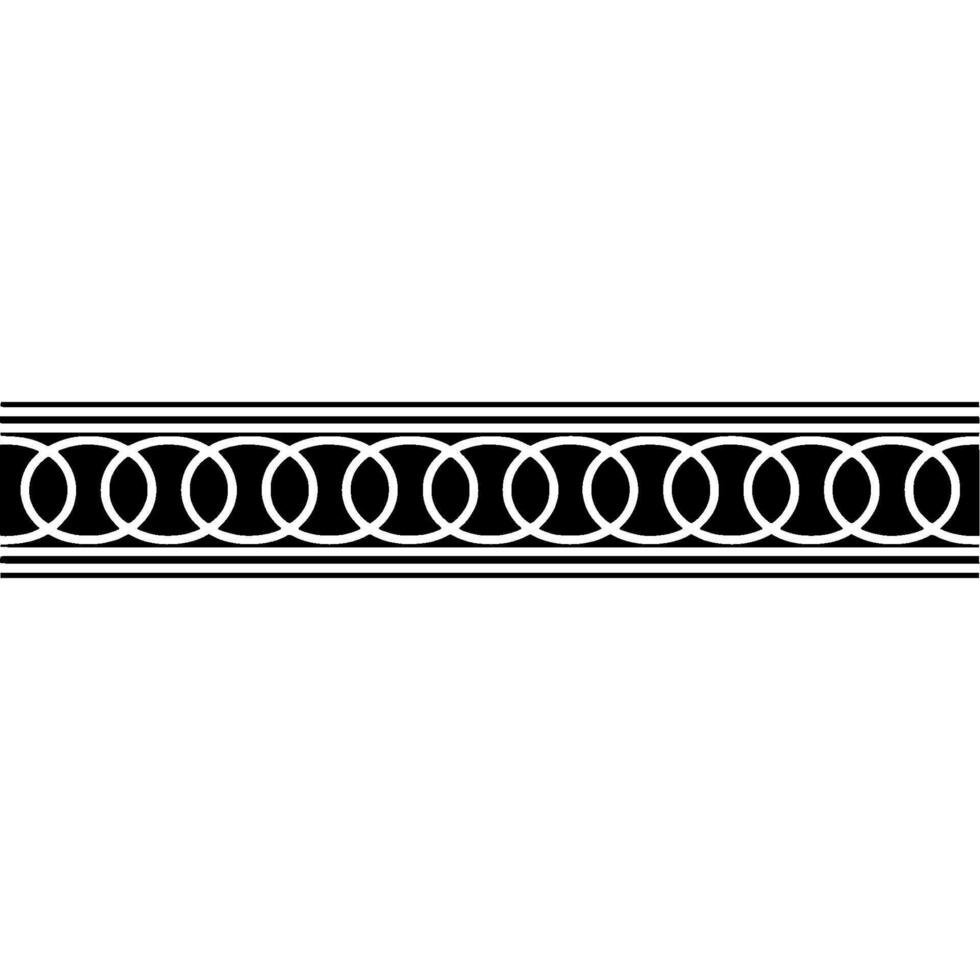 Elegant Black and White Geometric Border on White Background - Pattern vector