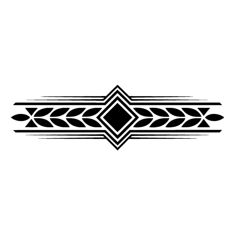 Geometric Black White Border Ornament, Minimalist - Art deco vector