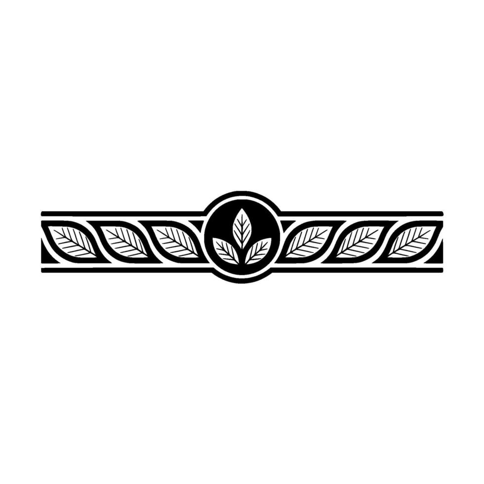 Elegant Leafy Border Minimalist Black and White vector