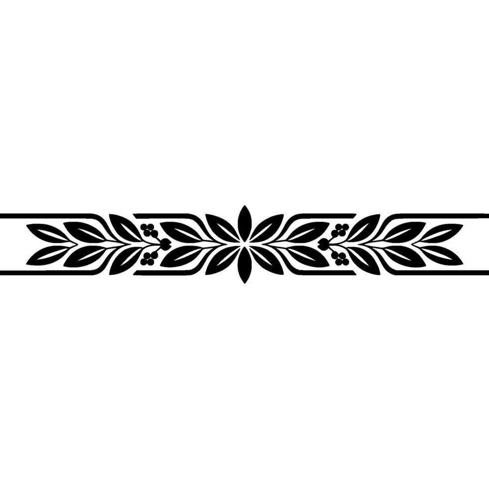 Elegant Black Floral Border on White Background 20 - Pattern vector
