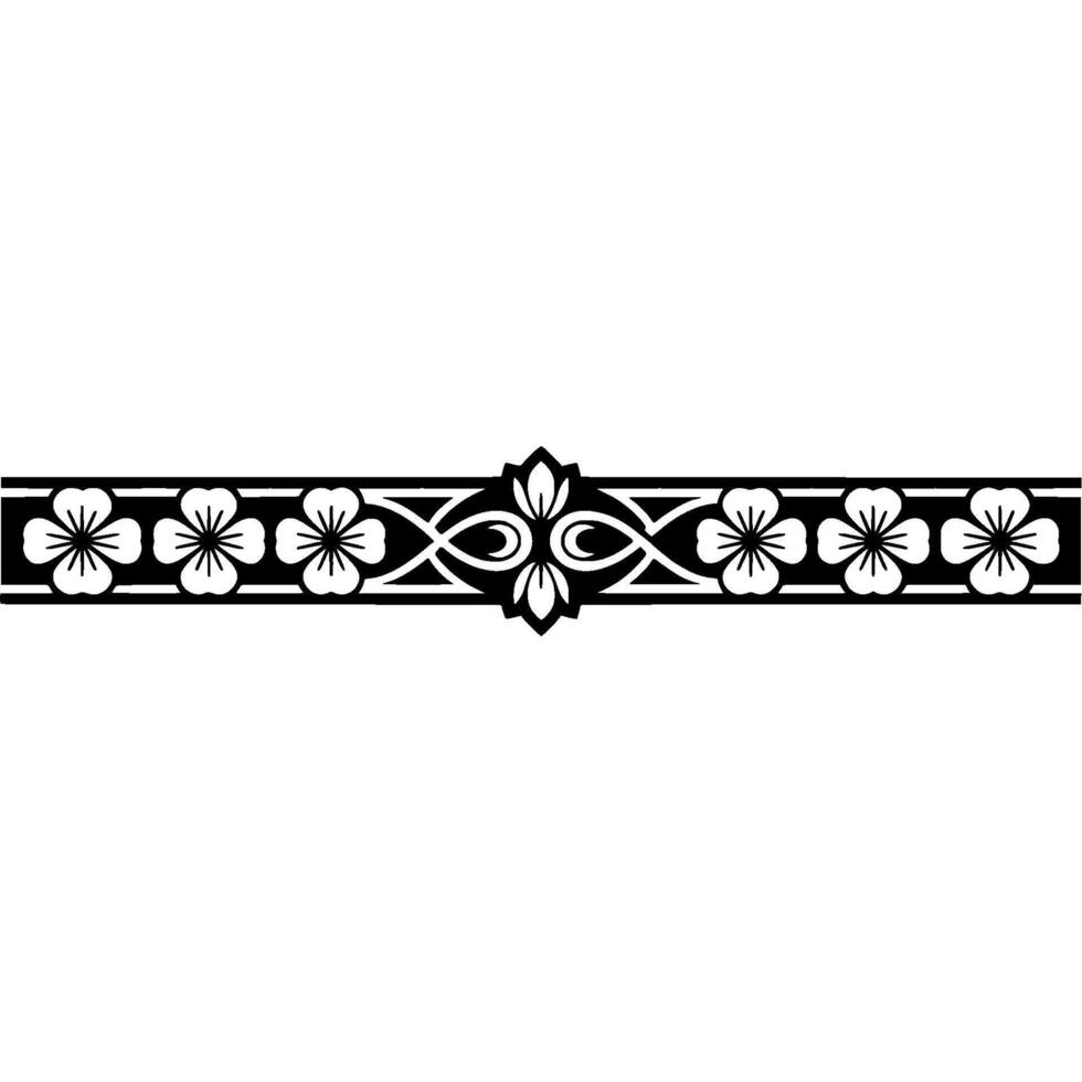 Minimalist Floral Border Elegant Black and White Pattern vector