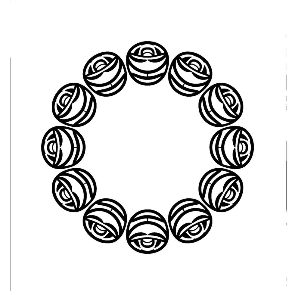 Abstract Geometric Wreath Minimalist Black White vector