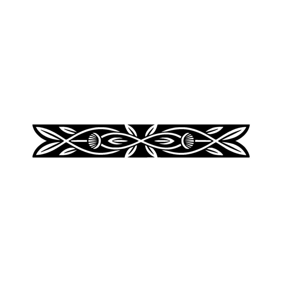 Elegant Black Floral Border on White Background 23 - Element vector